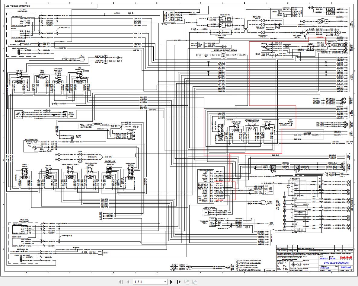 Link Belt Crane HTT 86100XL Electrical and Hydraulic Diagrams