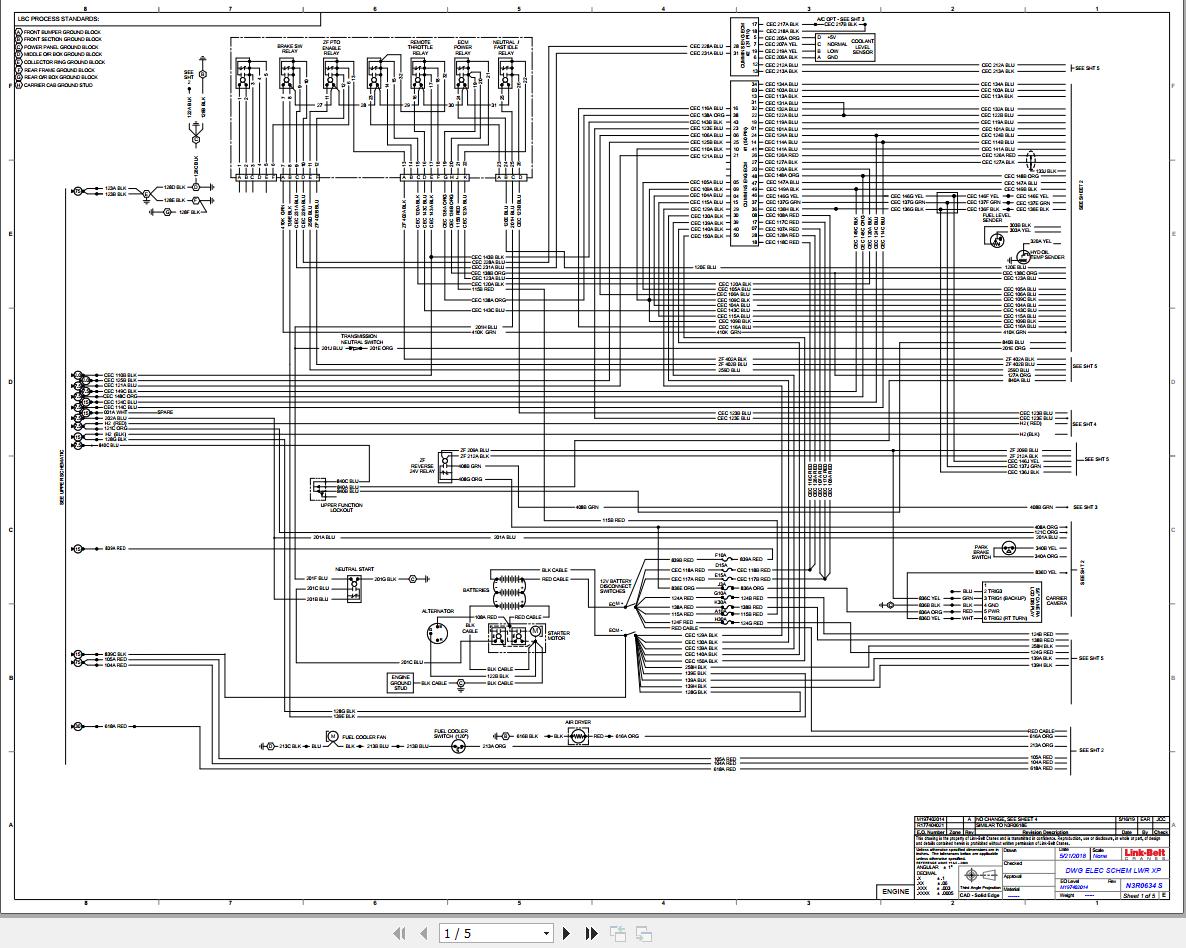 Link Belt Crane HTT 86100XP Hydraulic and Electrical Diagrams
