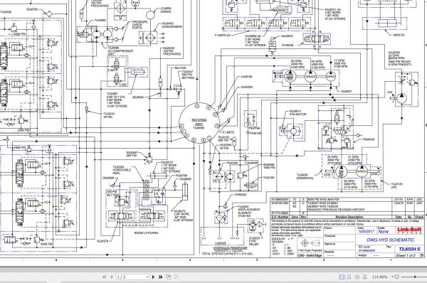 Link Belt Crane HTT 86110 Electrical and Hydraulic Diagrams 1