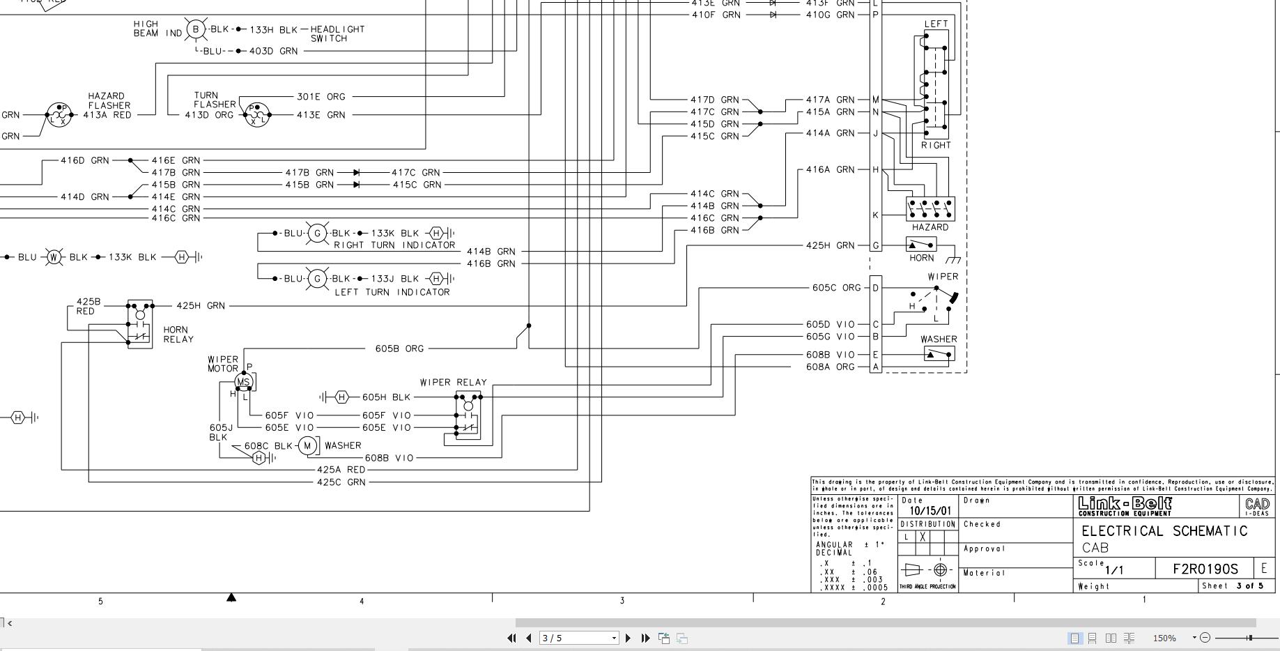 Link Belt Crane HTT 8670LB Electrical and Hydraulic Diagrams