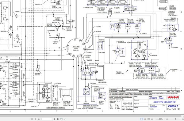 Link Belt Crane HTT 8675 II Hydraulic and Electrical Diagrams 1
