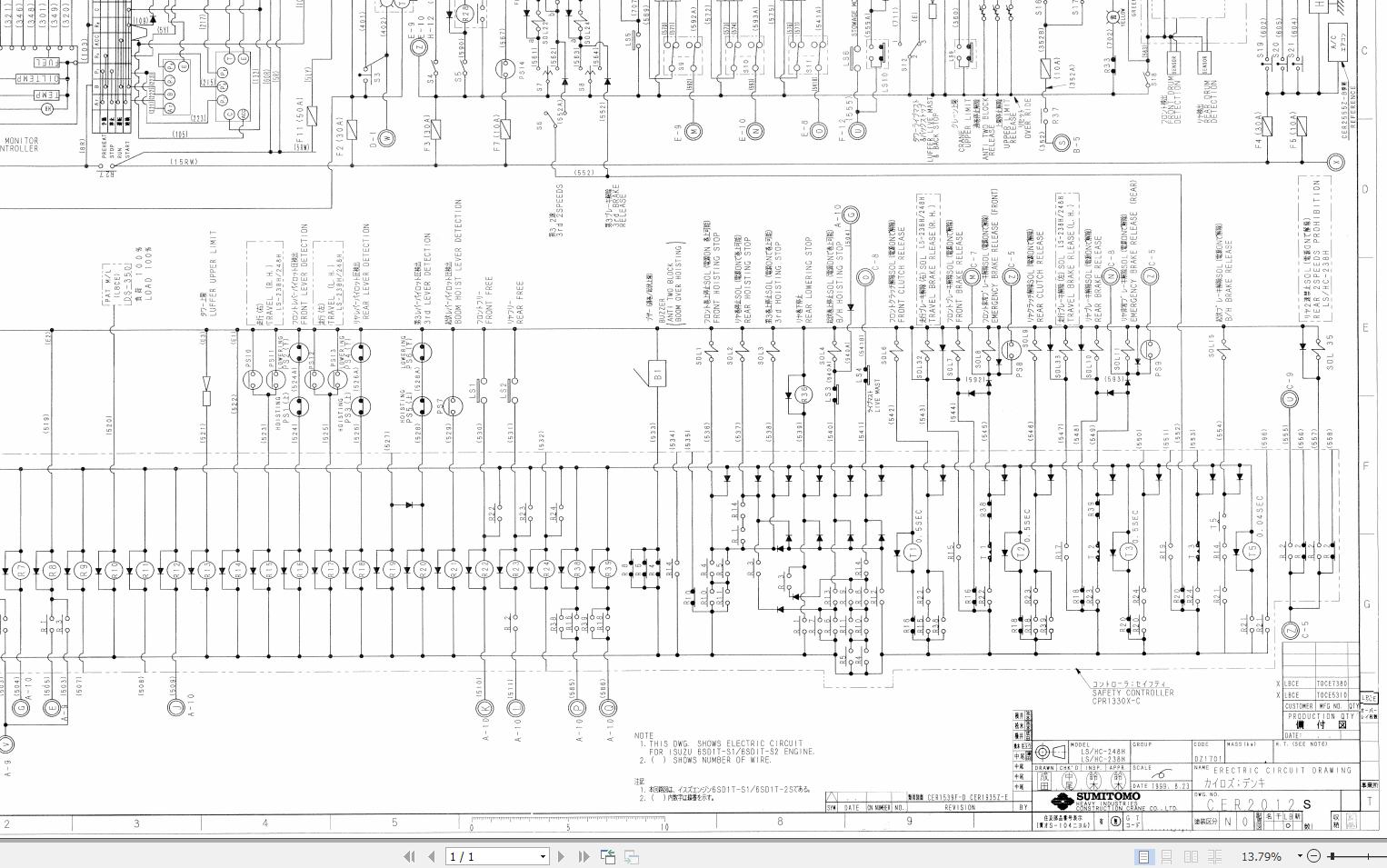 Link Belt Crane LS 238H Hydraulic and Electrical Diagrams