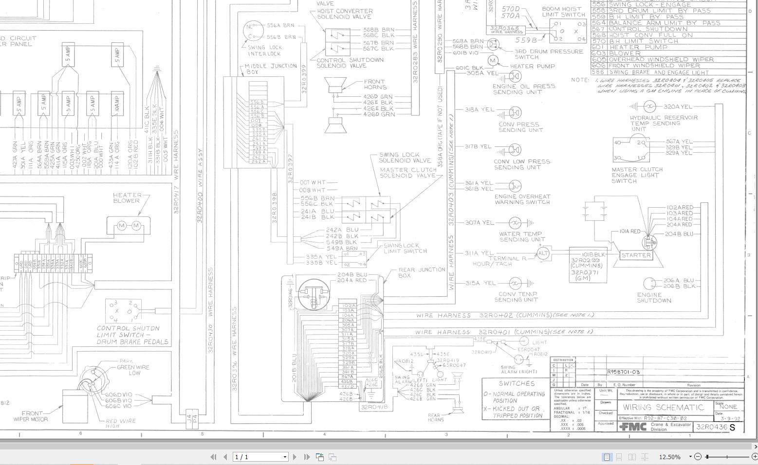 Link Belt Crane LS 718 Hydraulic and Electrical Diagrams