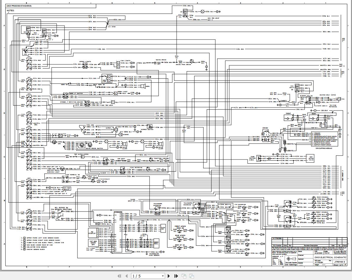 Link Belt Crane RTC 80100XP II Hydraulic and Electrical Diagrams