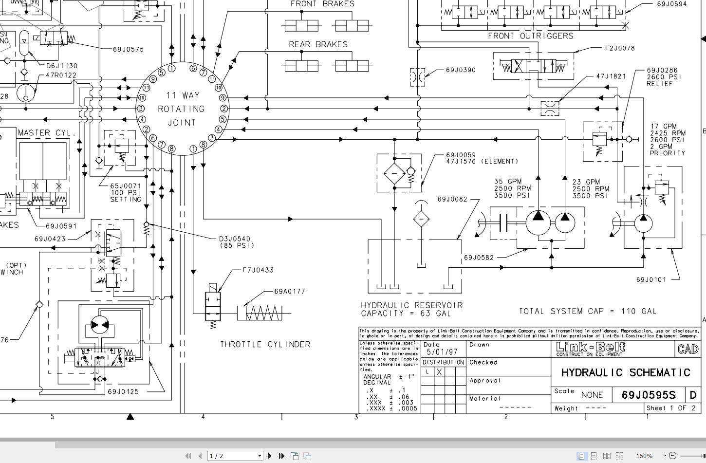 Link Belt Crane RTC 8018 Hydraulic and Electrical Diagrams