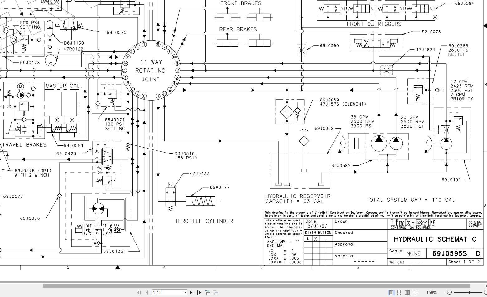 Link Belt Crane RTC 8022 Hydraulic and Electrical Diagrams