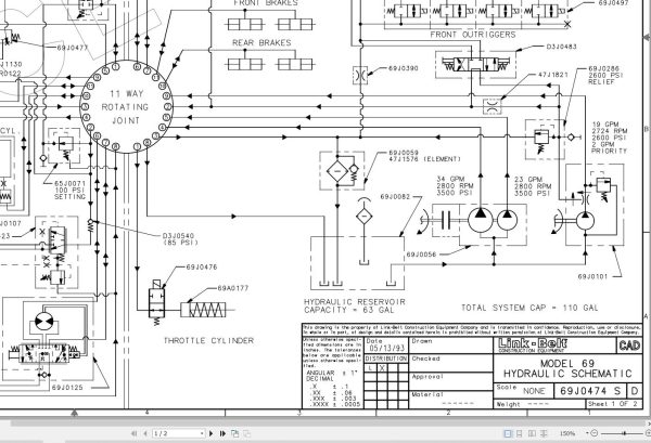 Link Belt Crane RTC 8022C Hydraulic and Electrical Diagrams