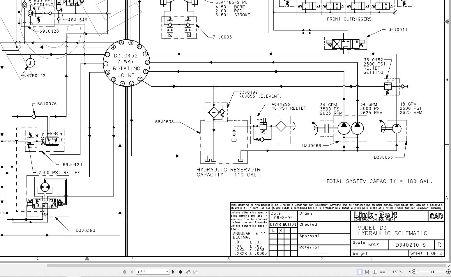 Link Belt Crane RTC 8030 Electrical and Hydraulic Diagrams
