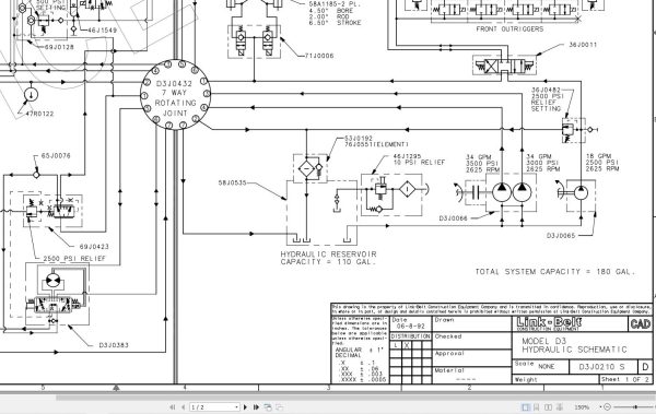Link Belt Crane RTC 8033 Electrical and Hydraulic Diagrams