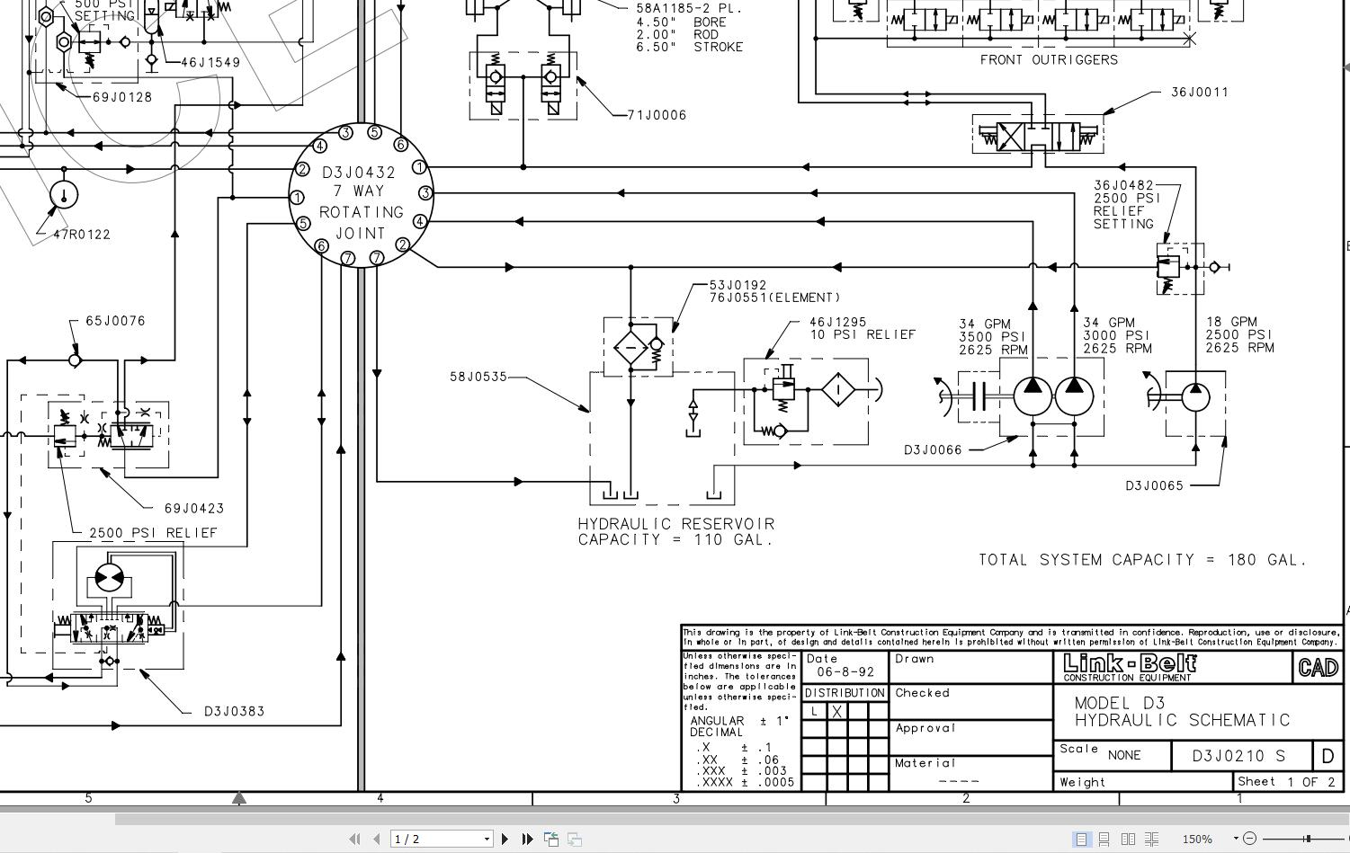Link Belt Crane RTC 8033 Electrical and Hydraulic Diagrams