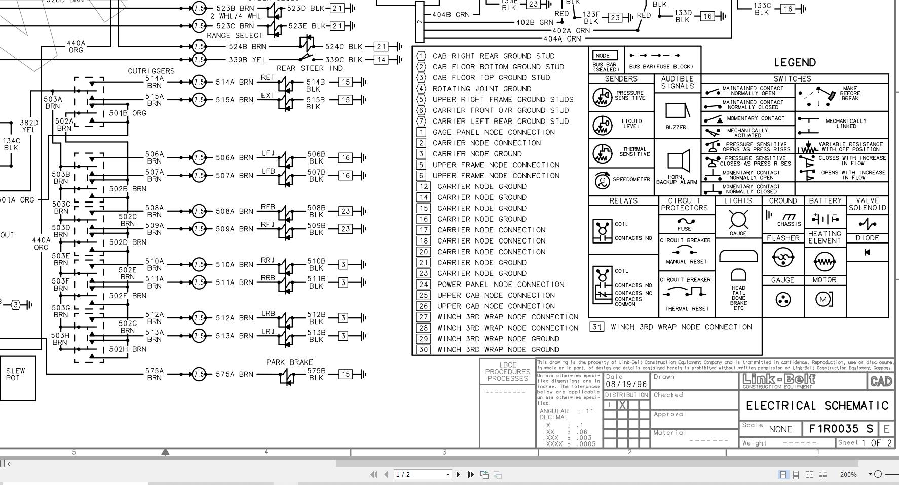 Link Belt Crane RTC 8035 Electrical and Hydraulic Diagrams