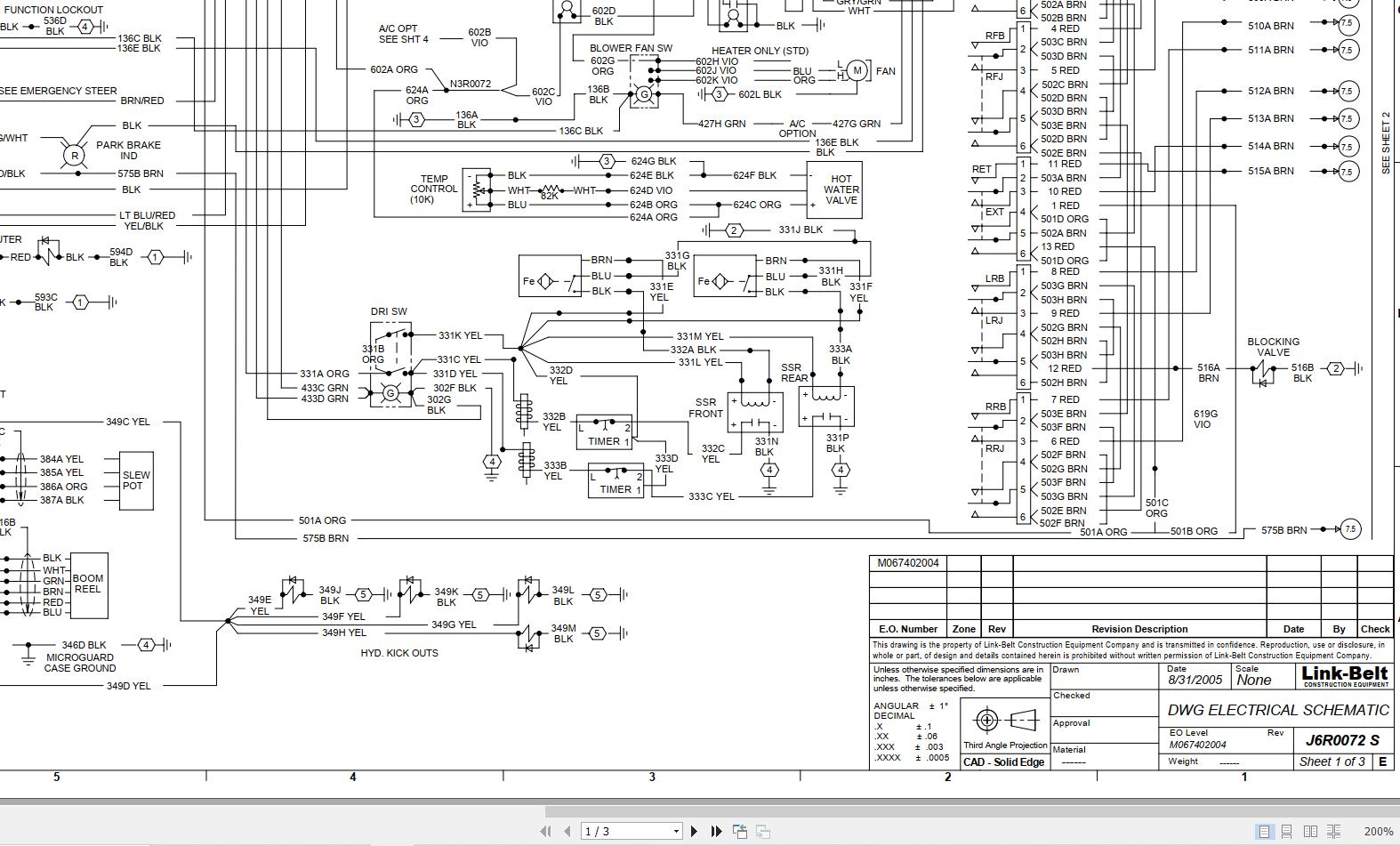 Link Belt Crane RTC 8040 II Electrical and Hydraulic Diagrams