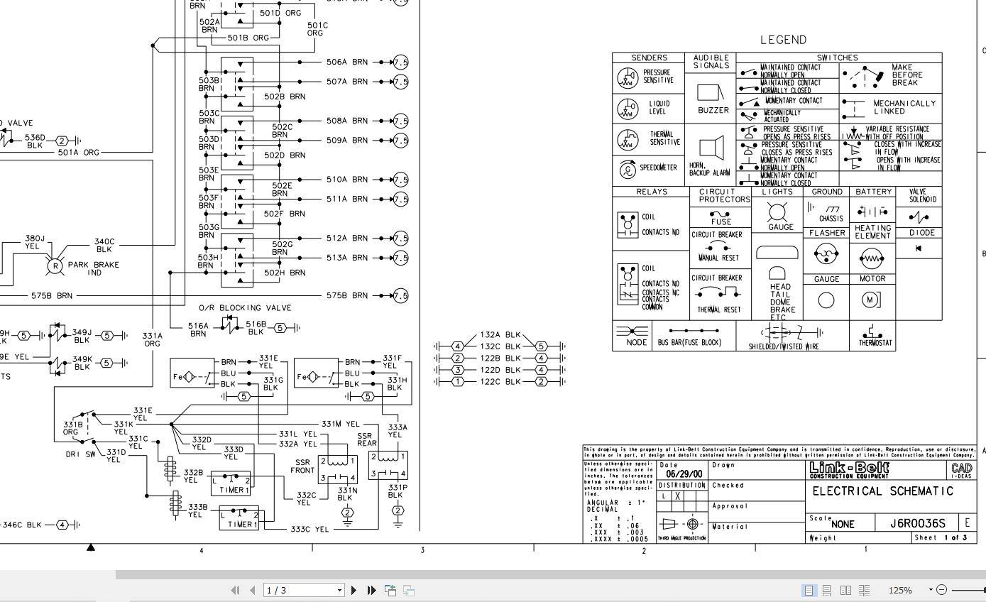 Link Belt Crane RTC 8040S Electrical and Hydraulic Diagrams