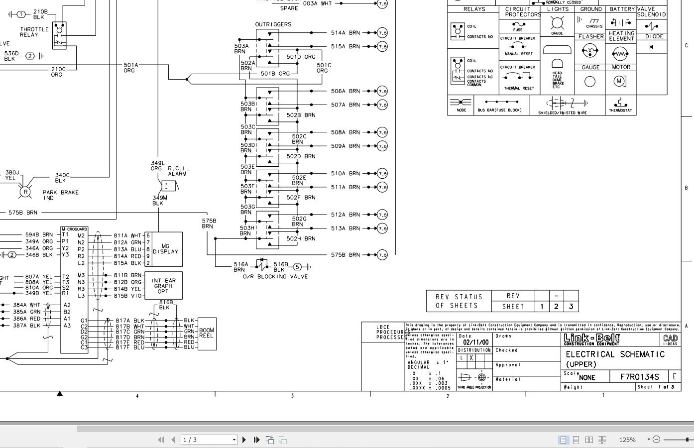 Link Belt Crane RTC 8040S II Electrical and Hydraulic Diagrams