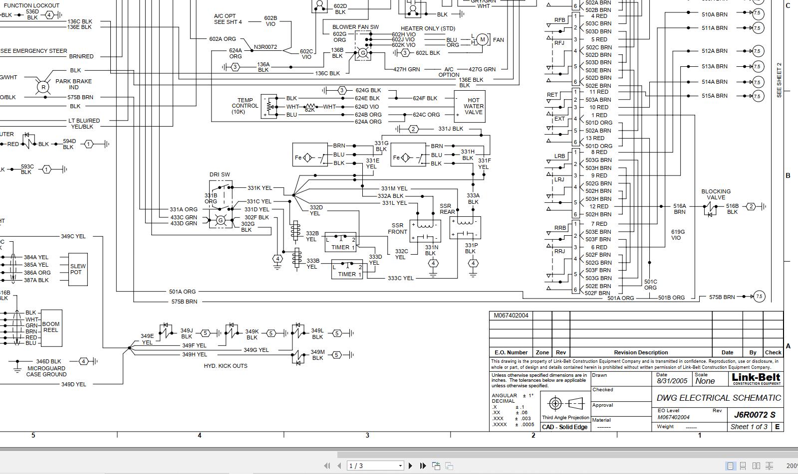 Link Belt Crane RTC 8045 II Electrical and Hydraulic Diagrams