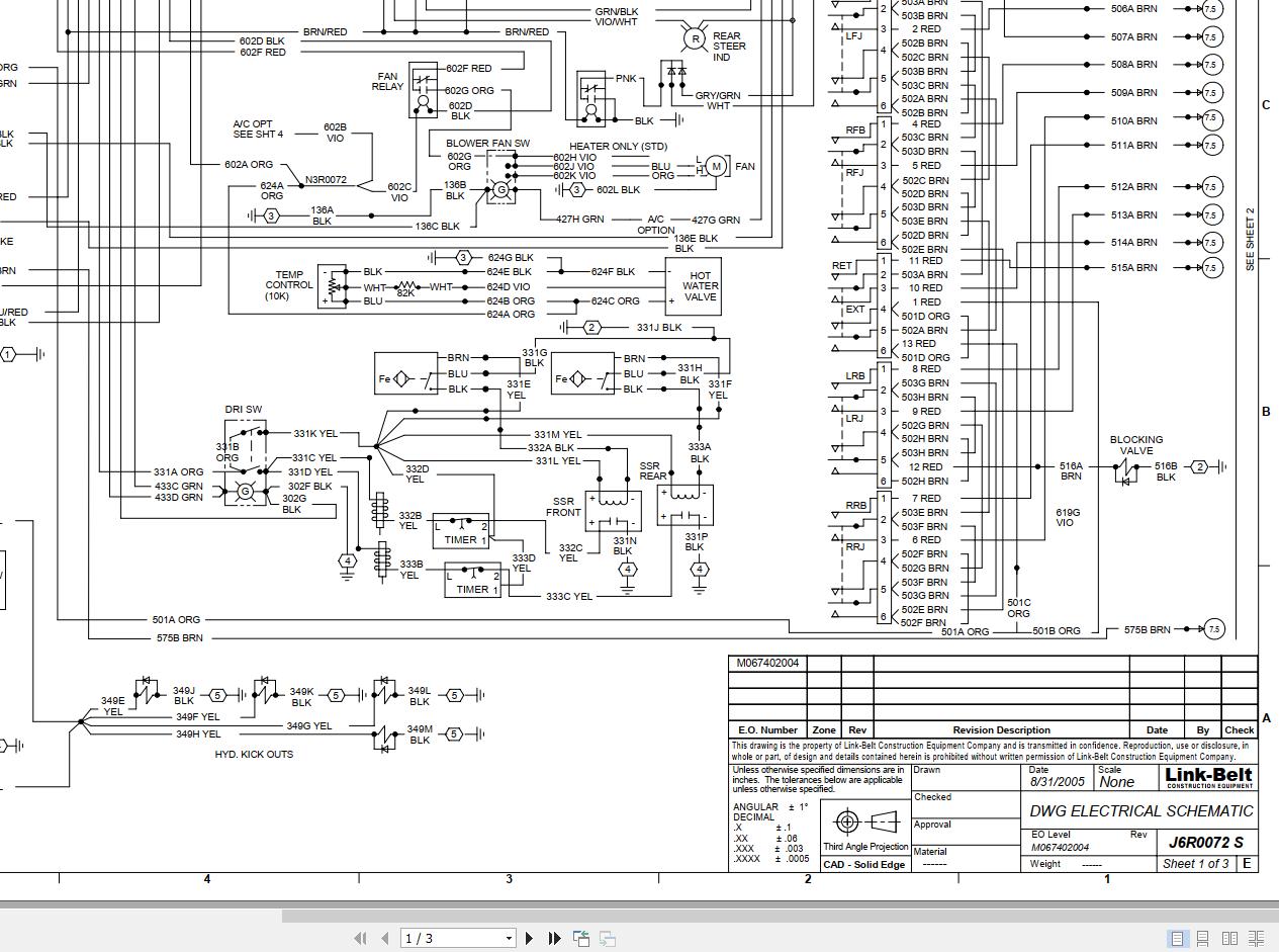 Link Belt Crane RTC 8049 II Hydraulic and Electrical Diagrams