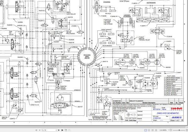 Link Belt Crane RTC 8050 II Hydraulic and Electrical Diagrams 1
