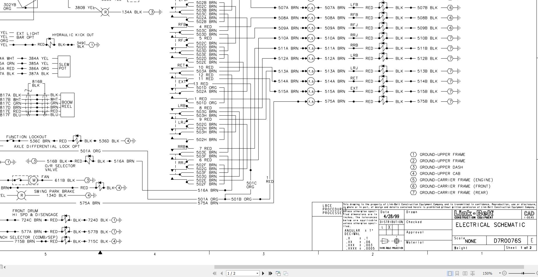 Link Belt Crane RTC 8064 Hydraulic and Electrical Diagrams