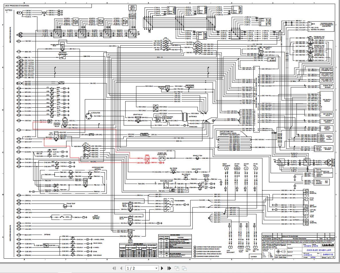 Link Belt Crane RTC 8090 II Electrical and Hydraulic Diagrams