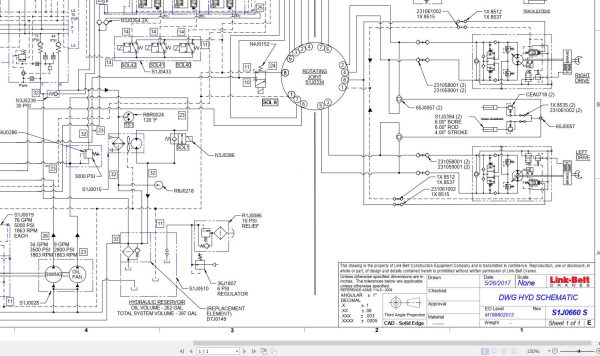 Link Belt Crane TCC 1100 Electrical and Hydraulic Diagrams