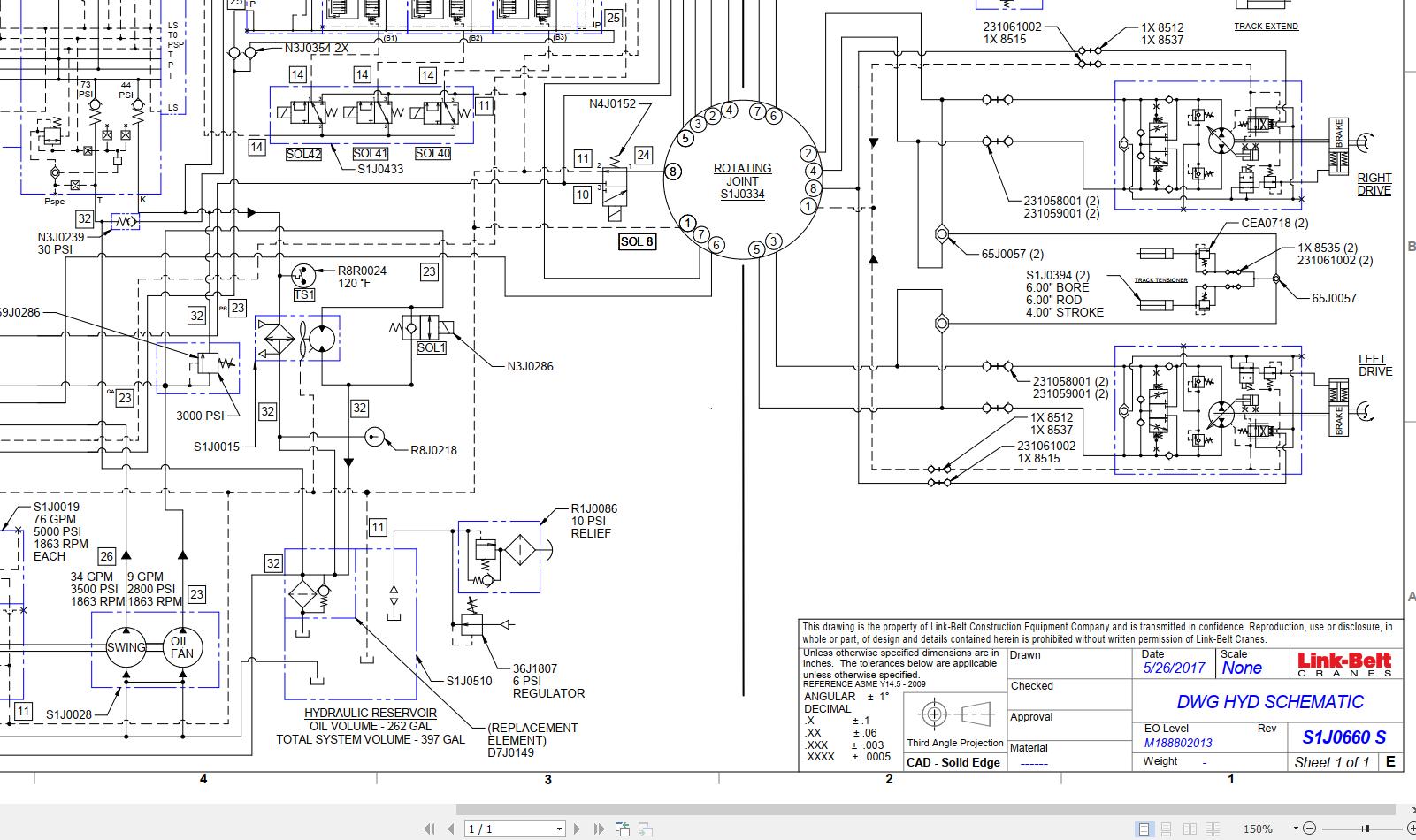 Link Belt Crane TCC 1100 Electrical and Hydraulic Diagrams