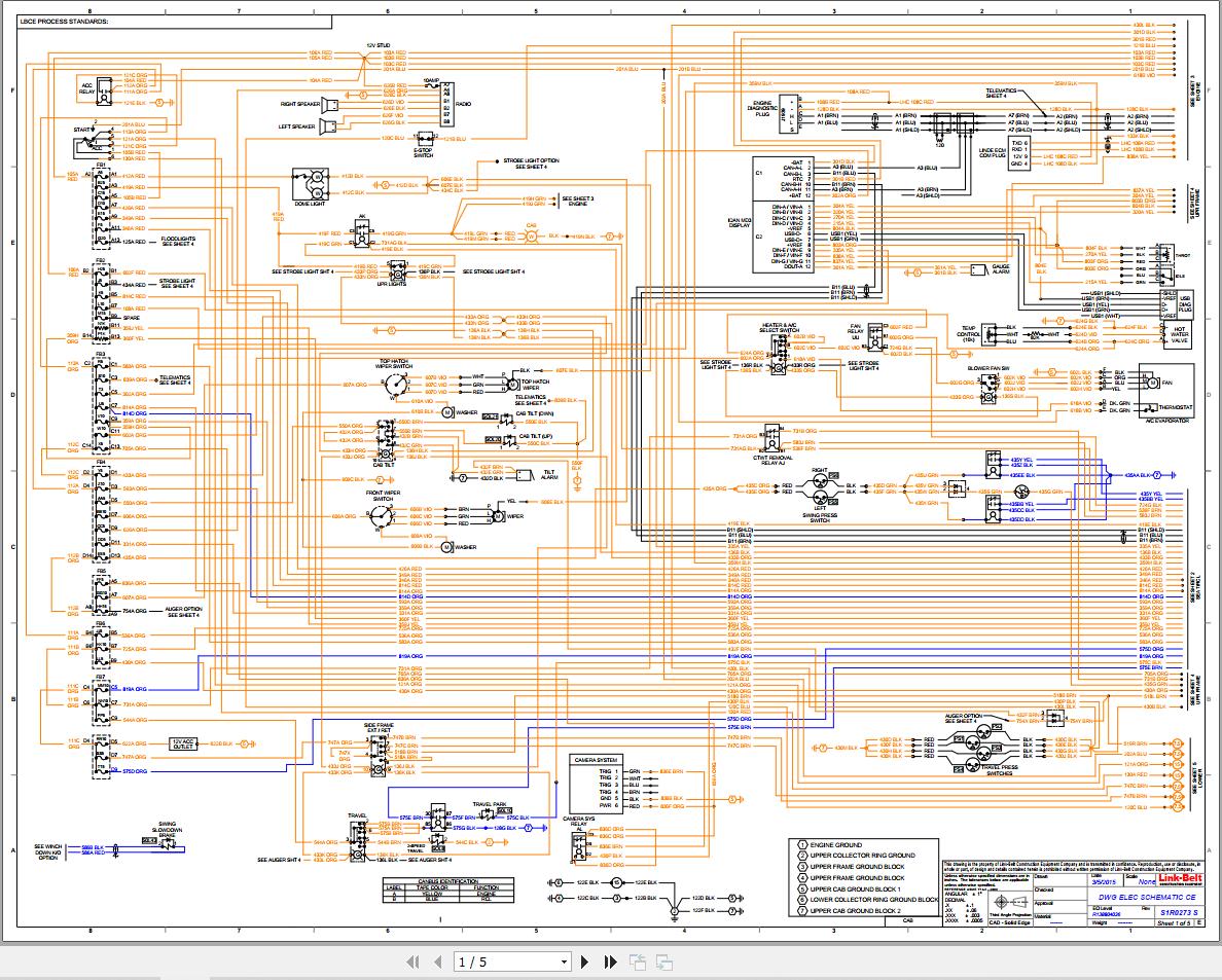 Link Belt Crane TCC 1100CE Electrical and Hydraulic Diagrams