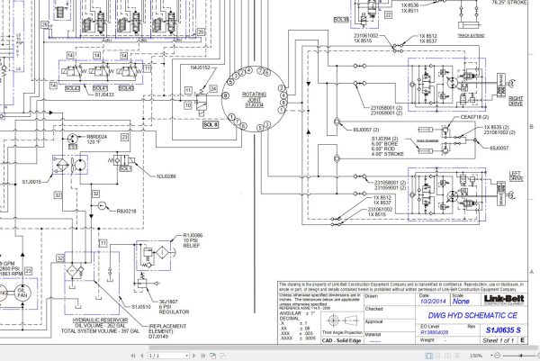 Link Belt Crane TCC 1100CE Electrical and Hydraulic Diagrams 1