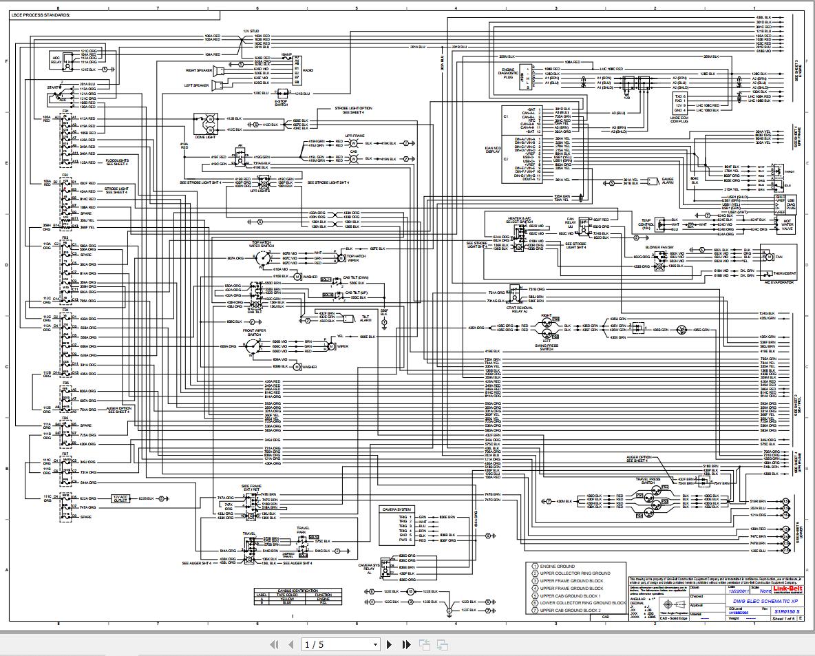 Link Belt Crane TCC 1100XP Electrical and Hydraulic Diagrams