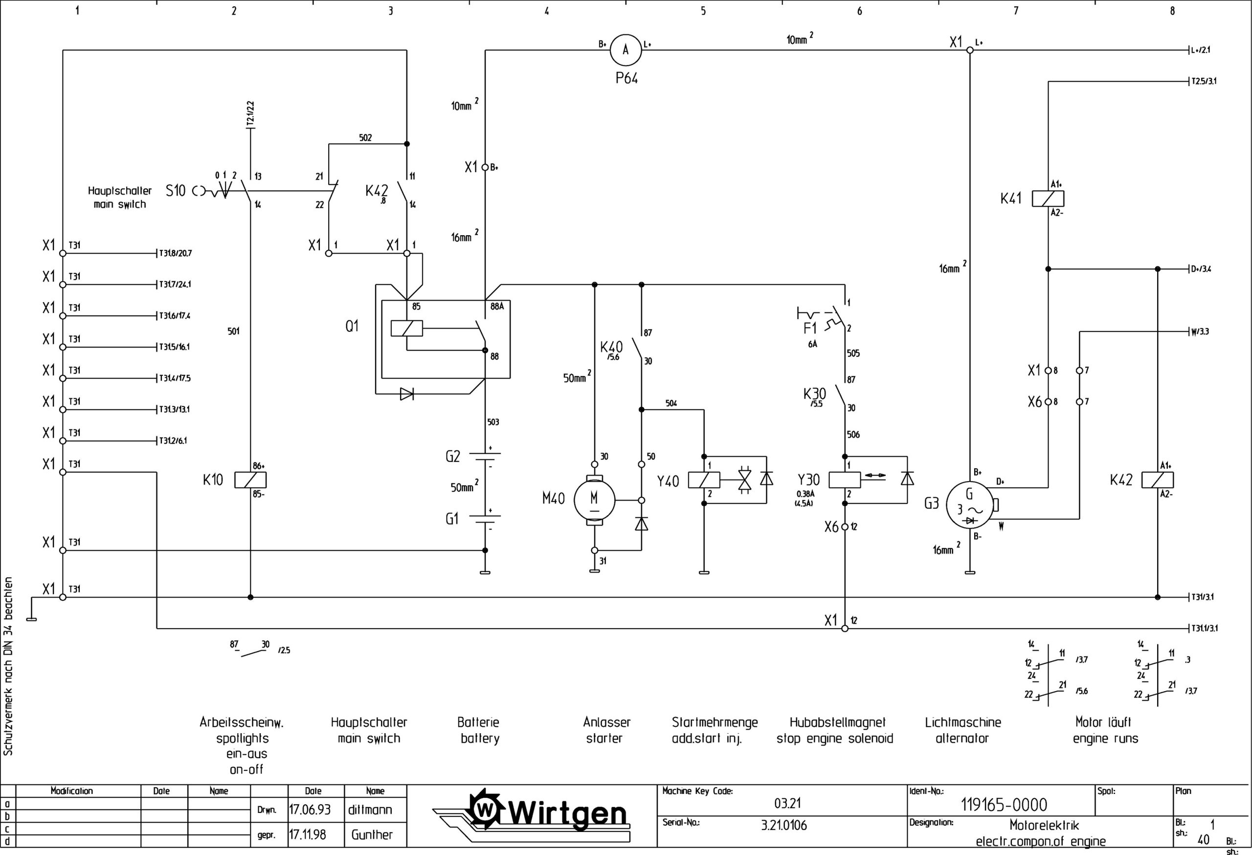 Wirtgen Cold Milling Machine 2100 DC DCR Circuit Diagram 119165 00 scaled