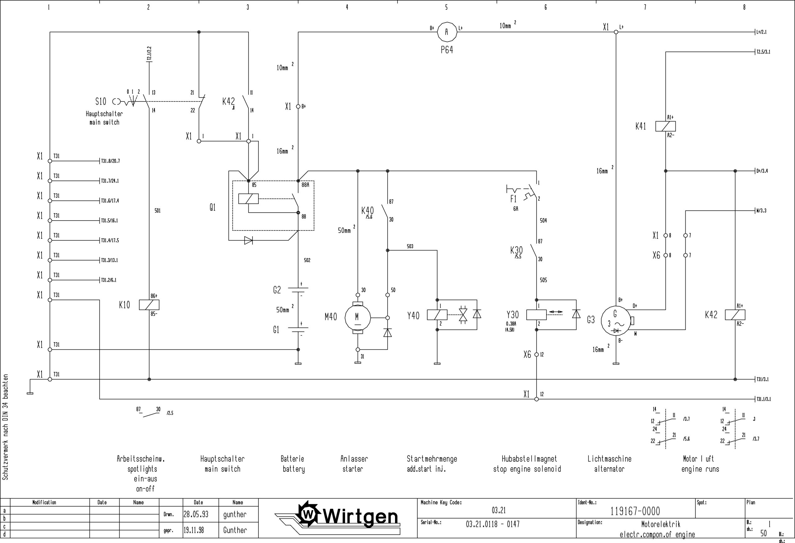 Wirtgen Cold Milling Machine 2100 DC DCR Circuit Diagram 119167 00 scaled