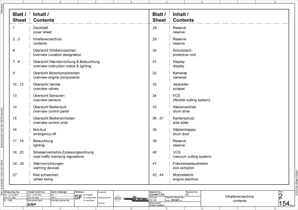 Wirtgen Cold Milling Machine W 100 Fi W 120 Fi W 130 Fi Electric Diagram 2246735 01 1