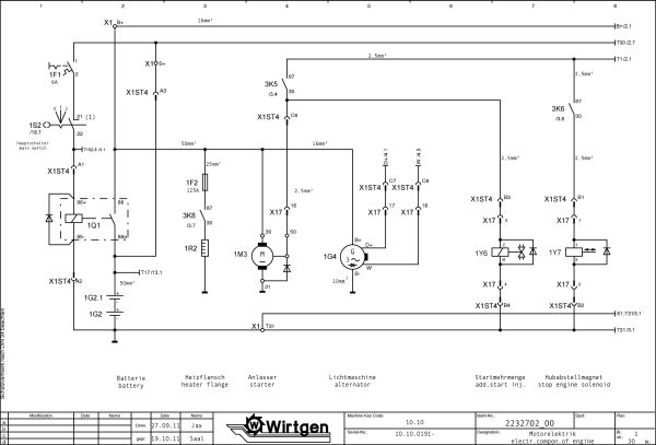Wirtgen Cold Milling Machine W 100 W 100 L Circuit Diagram 2232702 00
