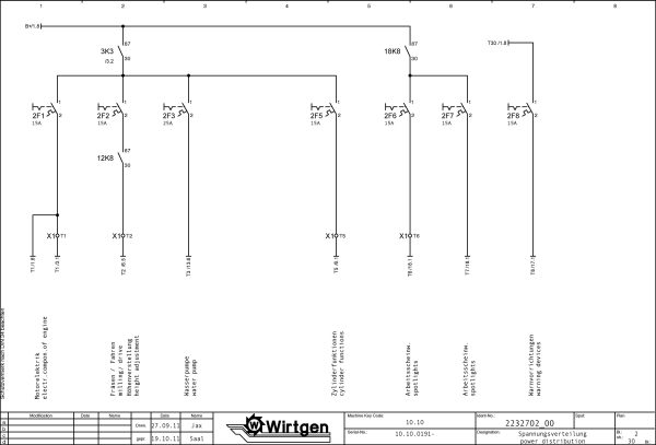 Wirtgen Cold Milling Machine W 100 W 100 L Circuit Diagram 2232702 00 1