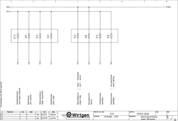 Wirtgen Cold Milling Machine W 1000 CBA Circuit Diagram 119159 00 1 scaled