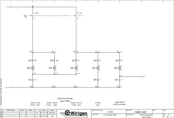 Wirtgen Cold Milling Machine W 1000 Circuit Diagram 78088 07 1