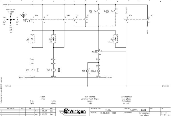 Wirtgen Cold Milling Machine W 1000 F W 1200 F W 1300 F Circuit Diagram 146635 01