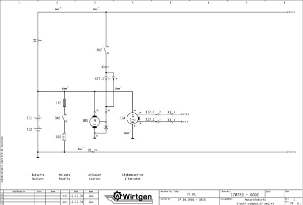 Wirtgen Cold Milling Machine W 1000 F W 1200 F W 1300 F Circuit Diagram 178730 02 1