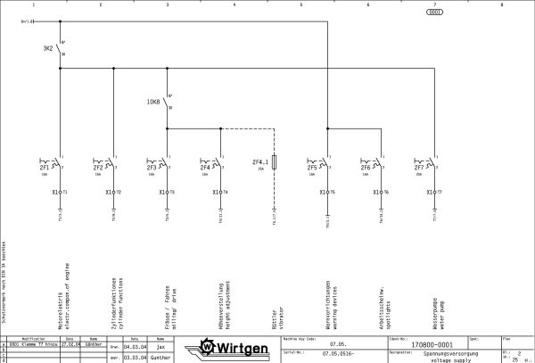 Wirtgen Cold Milling Machine W 1000L Circuit Diagram 170800 01 1