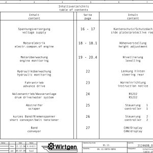Wirtgen Cold Milling Machine W 150 Circuit Diagram 2124608 03