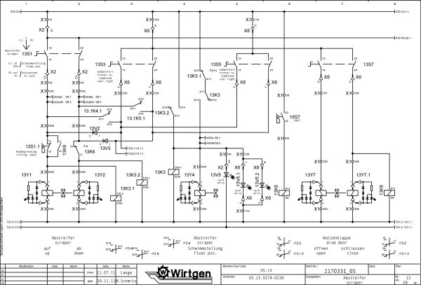 Wirtgen Cold Milling Machine W 150 Circuit Diagram 2170331 05 1