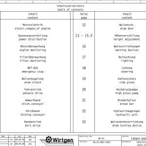 Wirtgen Cold Milling Machine W 1500 W 1900 Circuit Diagram 145941 07