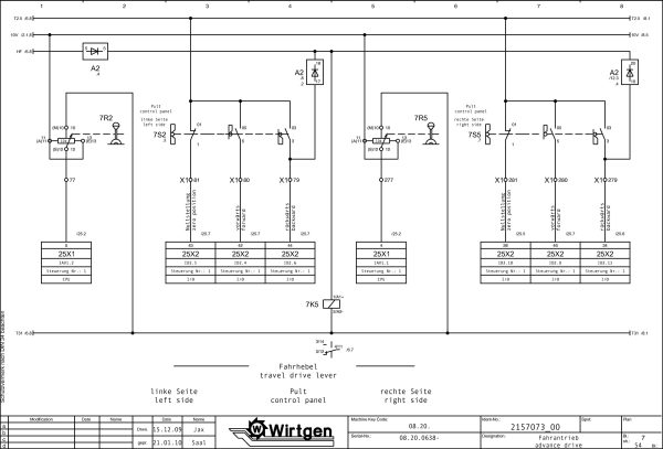 Wirtgen Cold Milling Machine W 1500 W 1900 Circuit Diagram 2157073 00 1