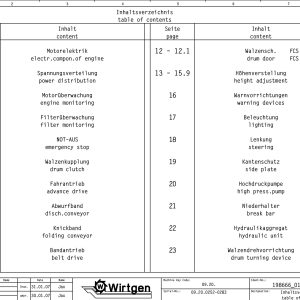 Wirtgen Cold Milling Machine W 1900 Circuit Diagram 198666 01
