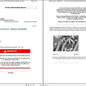 CAT Articulated Dump Truck 725 B1L Operators Service Manual and Schematics 1