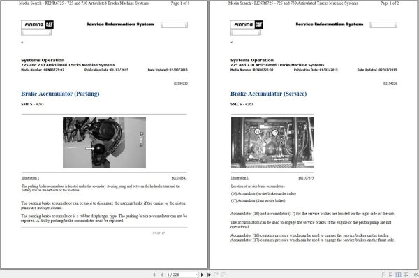 CAT Articulated Dump Truck 725 B1L Operators Service Manual and Schematics 2