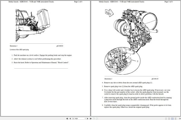 CAT Articulated Dump Truck 735B T4P Operators Service Manual and Schematics 2