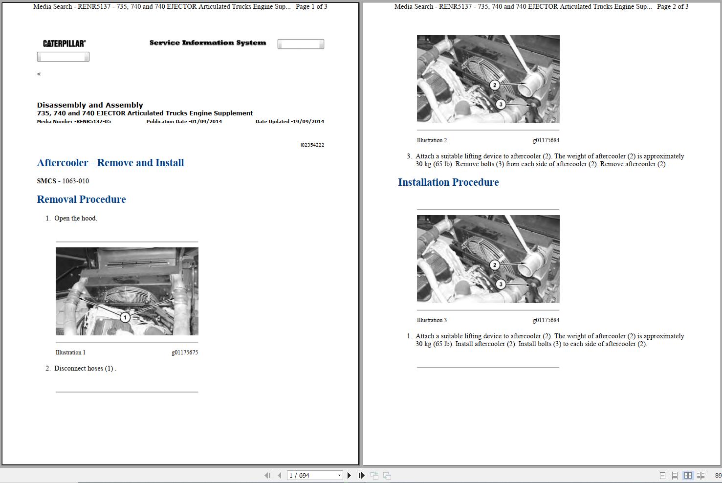 CAT Articulated Dump Truck 740 AXM Operators Service Manual and Schematics 1