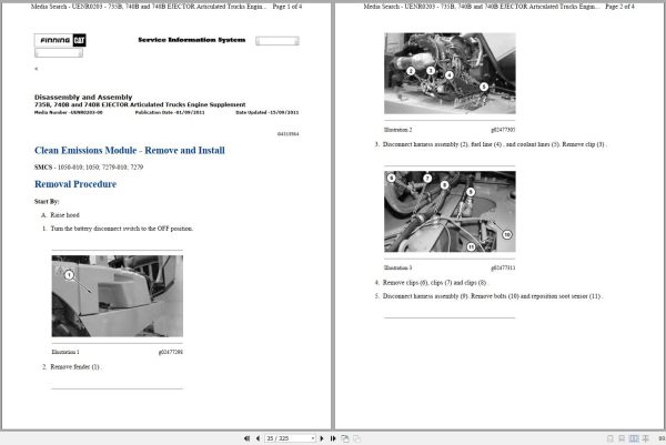 CAT Articulated Dump Truck 740B L4E Operators Service Manual and Schematics 2