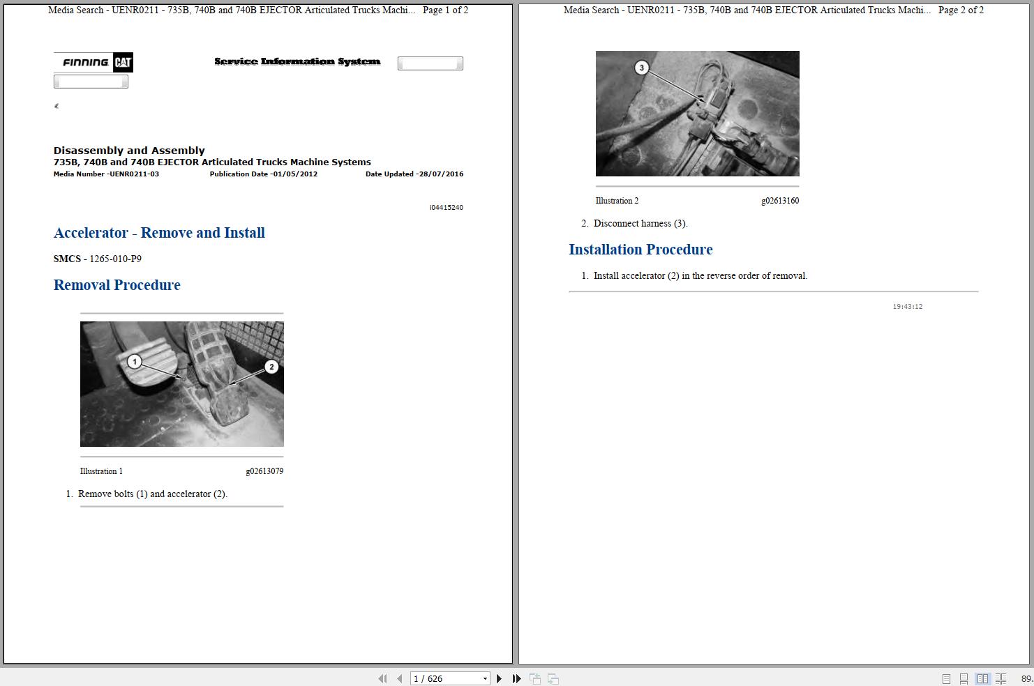 CAT Articulated Dump Truck 740B L4F Operators Service Manual and Schematics 1
