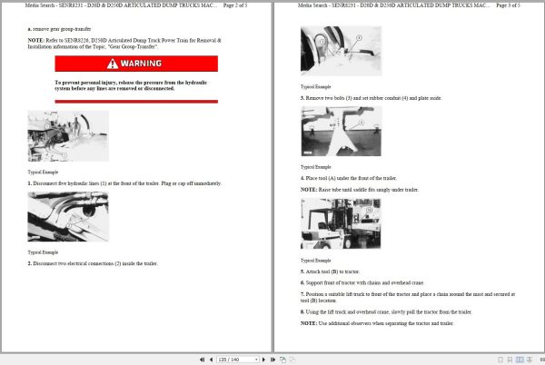 CAT Articulated Dump Truck D20D 9MG Operators Service Manual and Electrical Schematics 2